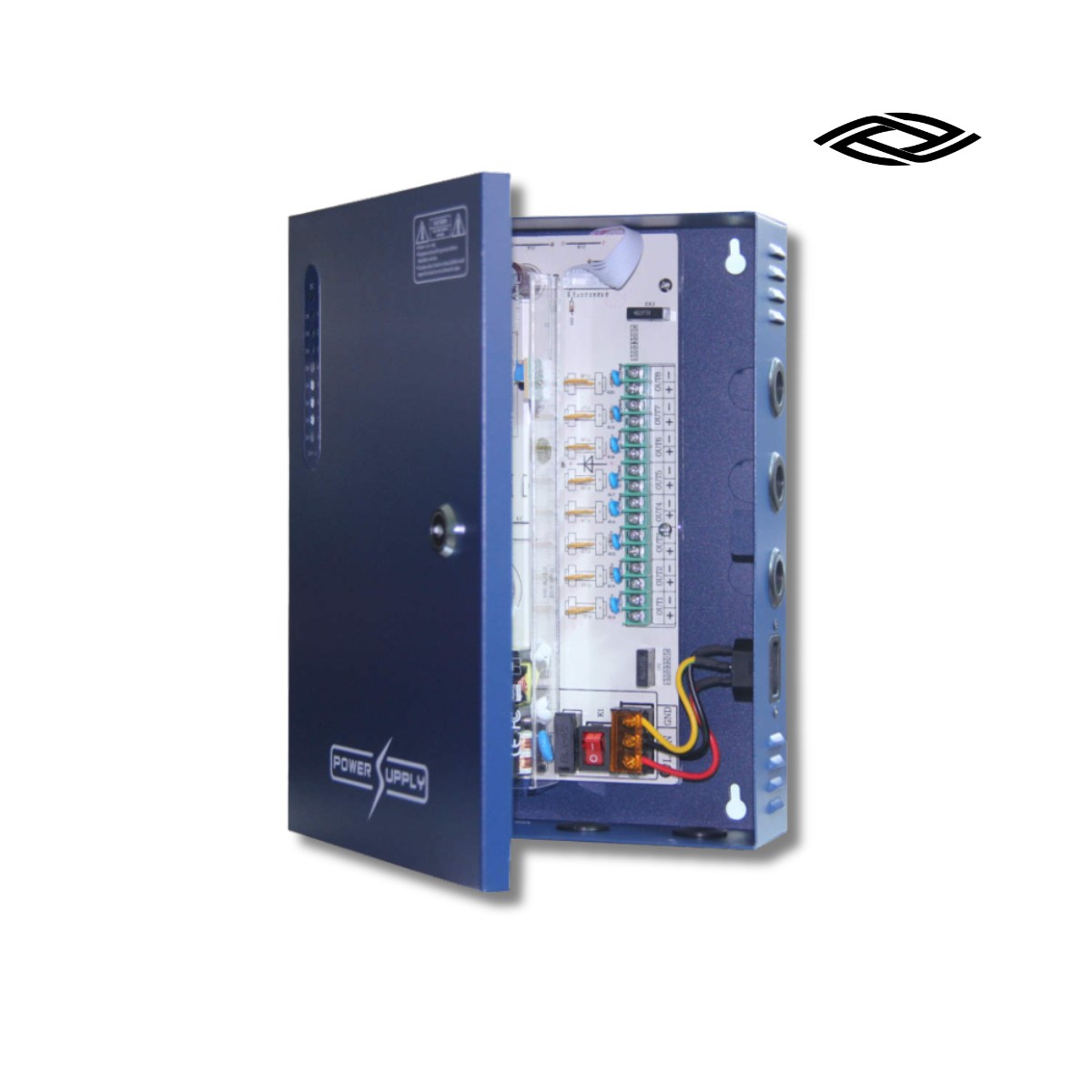 12V 10A 8-Way CCTV Power Supply Box with LED Status Indicators