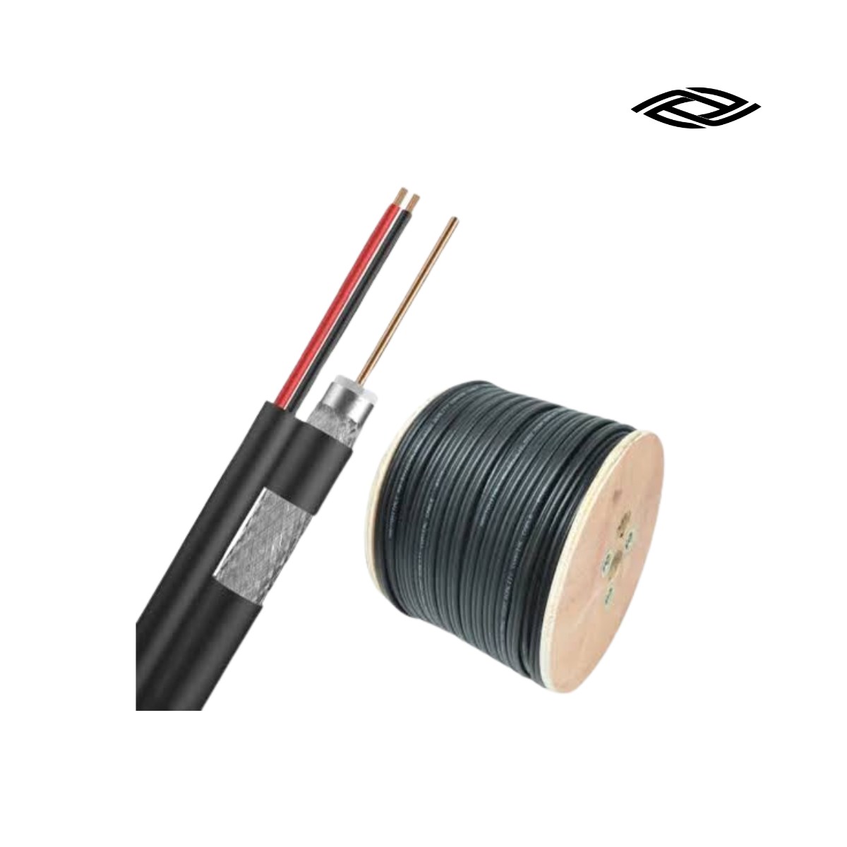 RG59 Shotgun CCTV Coaxial Cable with Power 100m – Black